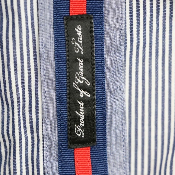 Cavi Men's Blue & White Vertical Striped Long Sleeve Dress Shirt Sz XL - Picture 5 of 11